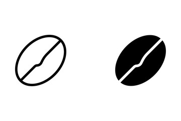 Coffee Beans Icon. icon vector icon. black line vector. set icon