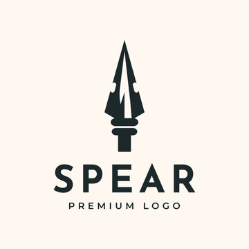 spear vintage logo vector minimalist illustration design, spear weapon symbol design