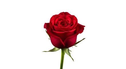 Elegant Close-Up Red Rose Blossom with Dramatic Black Background