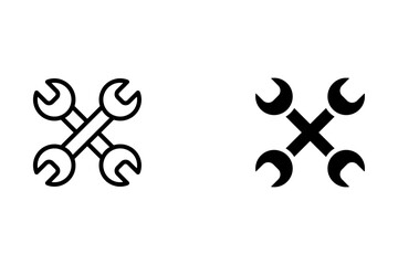 Wrench icon Isolated flat vector in outline icon set eps 10