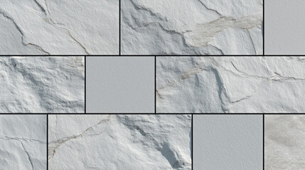 Seamless tileable modern architectural stone facade with textured surface and subtle color variations, creating natural and elegant appearance