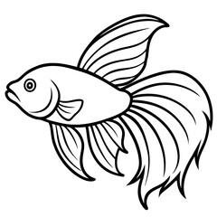 Betta line art vector