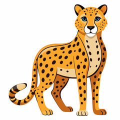 cheetah cartoon isolated on white