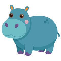 animal, cartoon, hippo, illustration, hippopotamus, mammal, vector, wild, safari, rhino, wildlife, zoo, art, rhinoceros, cute, fun, nature, funny, drawing, baby, happy, horn, fat, pig, comic