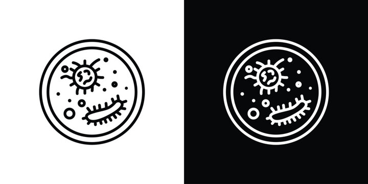 Microorganism icon in black. flat graphic vector icon