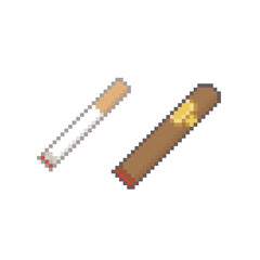 Pixel art Tobacco Cigarettes smoke