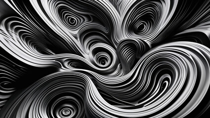 Obraz premium distorted psychedelic wavy background in black and white