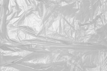Textura de bolsa plástica color blanco. White plastic film wrap texture background. White wrinkled plastic bag texture