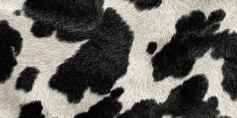 A close up of a cow's fur with black and white spots