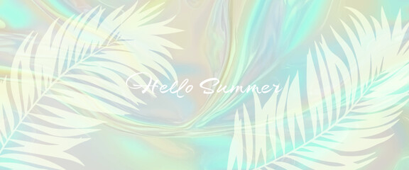 Summer Gradient Background with Palm Leaf Shadow