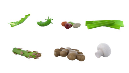 A collection of various green vegetables and mushrooms, ideal for culinary use or healthy meal preparation.
