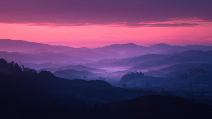 Fototapeta premium Foggy Hills at Dawn