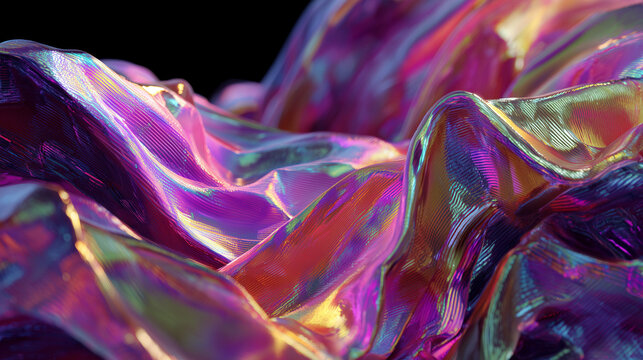Futuristic digital fabric melting into neon streams, high gloss, tech art