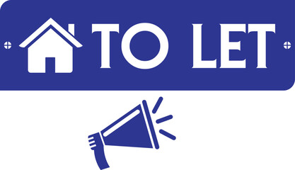 To-Let board for house renting purpose, To-Let board simple vector design for room rent, flat rent, house rent, for sale.
