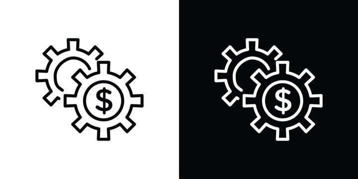 Money processes icon in black. flat graphic vector icon