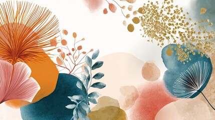 Boho Style Colorful Lin. Abstract colorful contemporary aesthetic background with geometric balance shapes. Vintage Boho Mandala Background Texture.