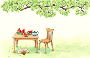 Summer Leisure Time Under the Tree