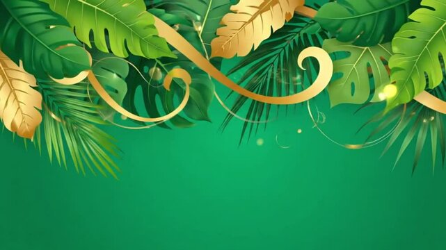 A vibrant vector illustration of festive Christmas tree branches adorned with green leaves and floral holiday decorations, perfect for a winter celebration card design