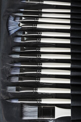 A set of art brushes for drawing on a black background