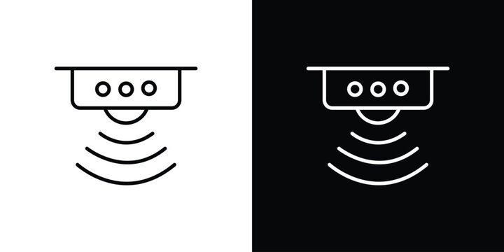 Motion sensor icon in black. flat graphic vector icon