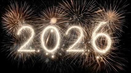 Exciting fireworks light up the night sky to welcome the year 2026, creating a vibrant atmosphere filled with joy and hope for the future. The spectacular show dazzles viewers everywhere