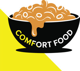 Macaroni and Cheese Comfort Food Bowl – Delicious Bowl of Comfort Food Overflowing with Creamy Macaroni – Cheesy Goodness