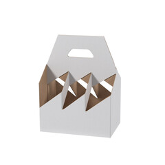 A white takeout box with a unique triangular design, ideal for packaging food items.