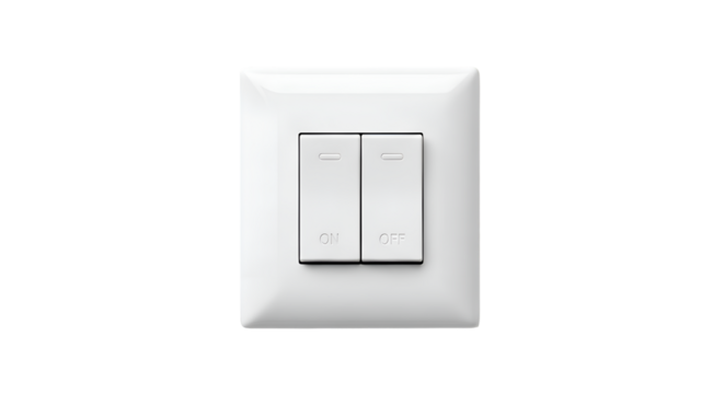 Double Switch Controls Power ON/OFF with Transparent Background