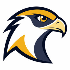 Powerful eagle head mascot logo design