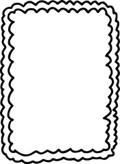 Scallop frame with line whimsical style. Wavy line decorative whimsical border frame black color. Scallop border wavy line. 