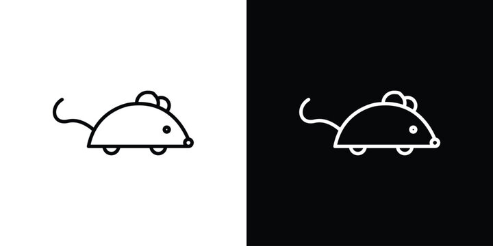 Mouse toy icon in black. flat graphic vector icon