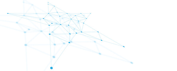 Obraz premium Abstract white blue digital technology futuristic communication high tech concept background. Technology dots lines connect network background. 