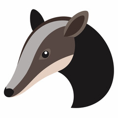 Stylized illustration of a collared anteater head