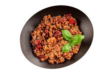 Lentil dish vegetables and roasted peppers savory vegetable fresh vegetarian and vegan food gourmet food background on the table rustic food top view copy space keto and paleo diet