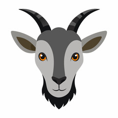 Gray goat head illustration flat design