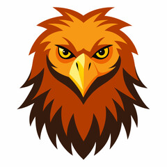Fierce orange eagle head cartoon illustration