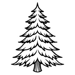 Fir line art vector