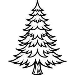 Fir line art vector