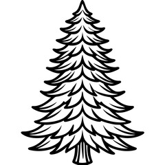 Fototapeta premium Fir line art vector