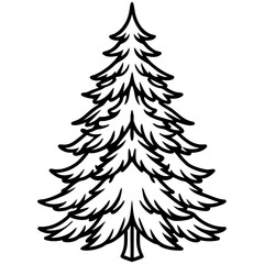 Fir line art vector