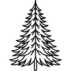 Fir line art vector