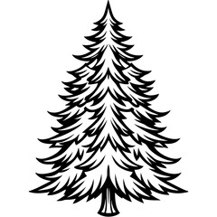 Fir line art vector