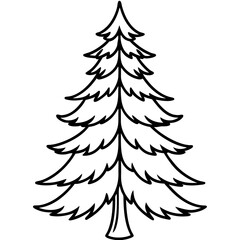 Fir line art vector