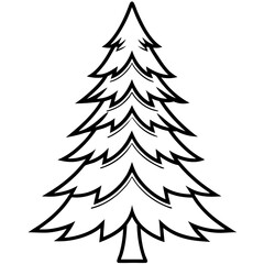 Fir line art vector