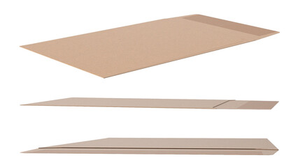 A set of cardboard sheets in various orientations, likely used for packaging or crafting purposes.