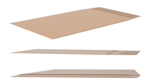 A set of cardboard sheets in various orientations, likely used for packaging or crafting purposes.