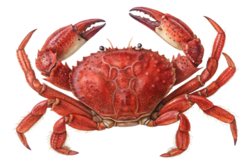  watercolor-illustration- watercolor-illustration-of-a-red-crab-with-raise png, ai generated