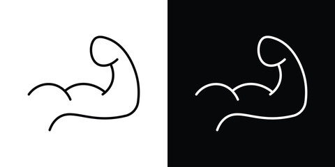 Fototapeta premium Muscle icon in black. flat graphic vector icon