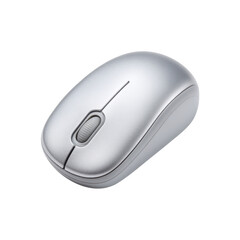 Elegant Silver Computer Mouse on White Background for Modern Technology and Office Use Transparent background or png
