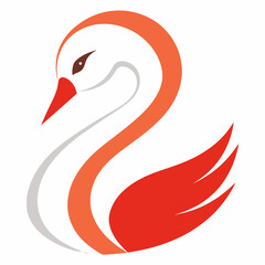 Abstract stylized swan bird logo design